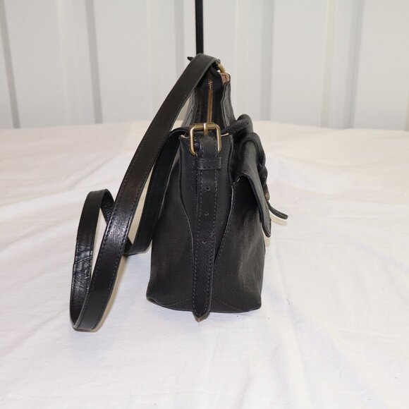 Frye Women's Ayla Leather Black Crossbody Bag Long Strap Outer Pocket EUC - Picture 5 of 14